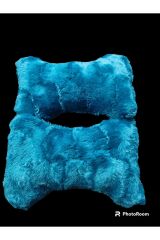 BOYUN Yastığı Peluş Menekşe KOYU TURKUAZ Seyahat 2 ADET