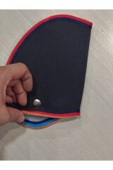 Çocuk Emniyet Kemeri Düzenleyici Ve Tutucu Emniyet Kemer Pedi(Kırmızı ve renkli Kenar) (Siyah Renk)