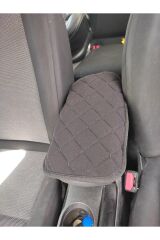 FİAT EGEA Uyumlu Oto Kol Dayama Minderi NAKIŞLI SİYAH 29x19 Cm Kaymaz Alt Yüzey (LASTİKLİ SABİTLEME)