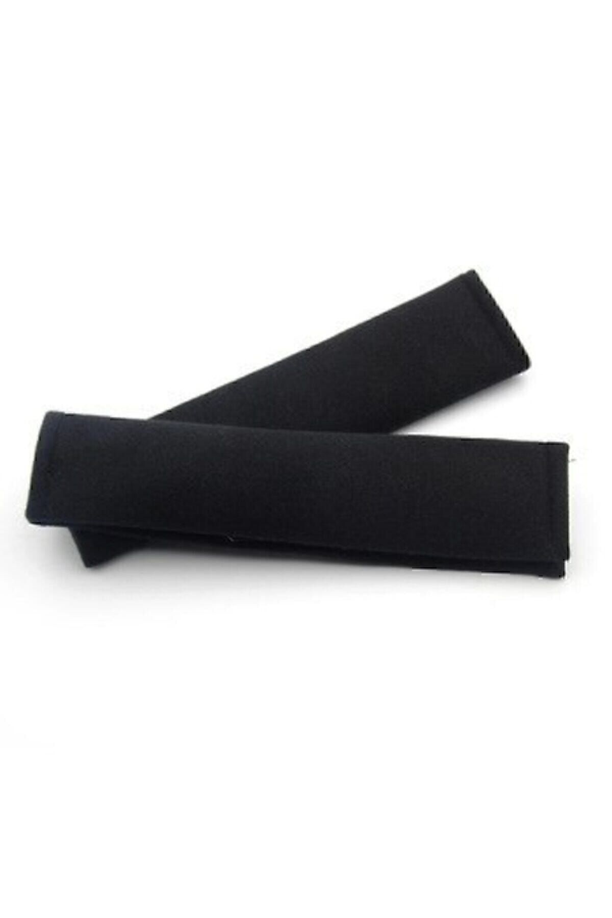Düz Sade Siyah Nakışsız Kemer Pedi 2 Adet Suni Deri