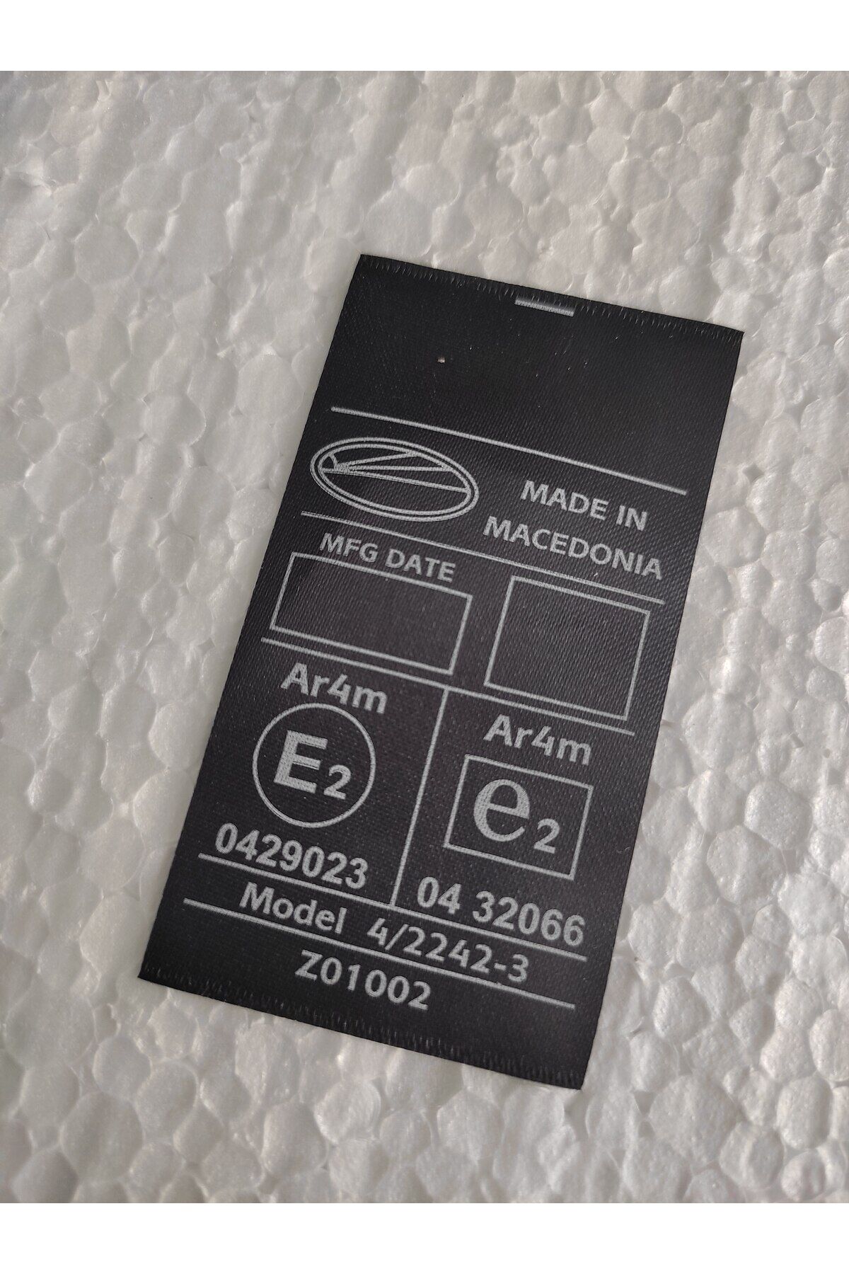 Araç Emniyet Kemeri E2 Sertifika Etiketi (1 Adet)