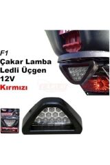 F1 Üçgen Çakar Kırmızı Motosiklet Lambası