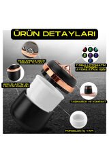 Araç Içi Işıklı Porselen Küllük Gold Renk Kapaklı 7 Renk Işıklı Yanmaz Koku Geçirmez