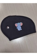 Çocuk Emniyet Kemeri Düzenleyici Sevimli Fil Baskılı Kemer Pedi(ANTRASİT RENK)