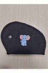 Çocuk Emniyet Kemeri Düzenleyici Sevimli Fil Baskılı Kemer Pedi(ANTRASİT RENK)