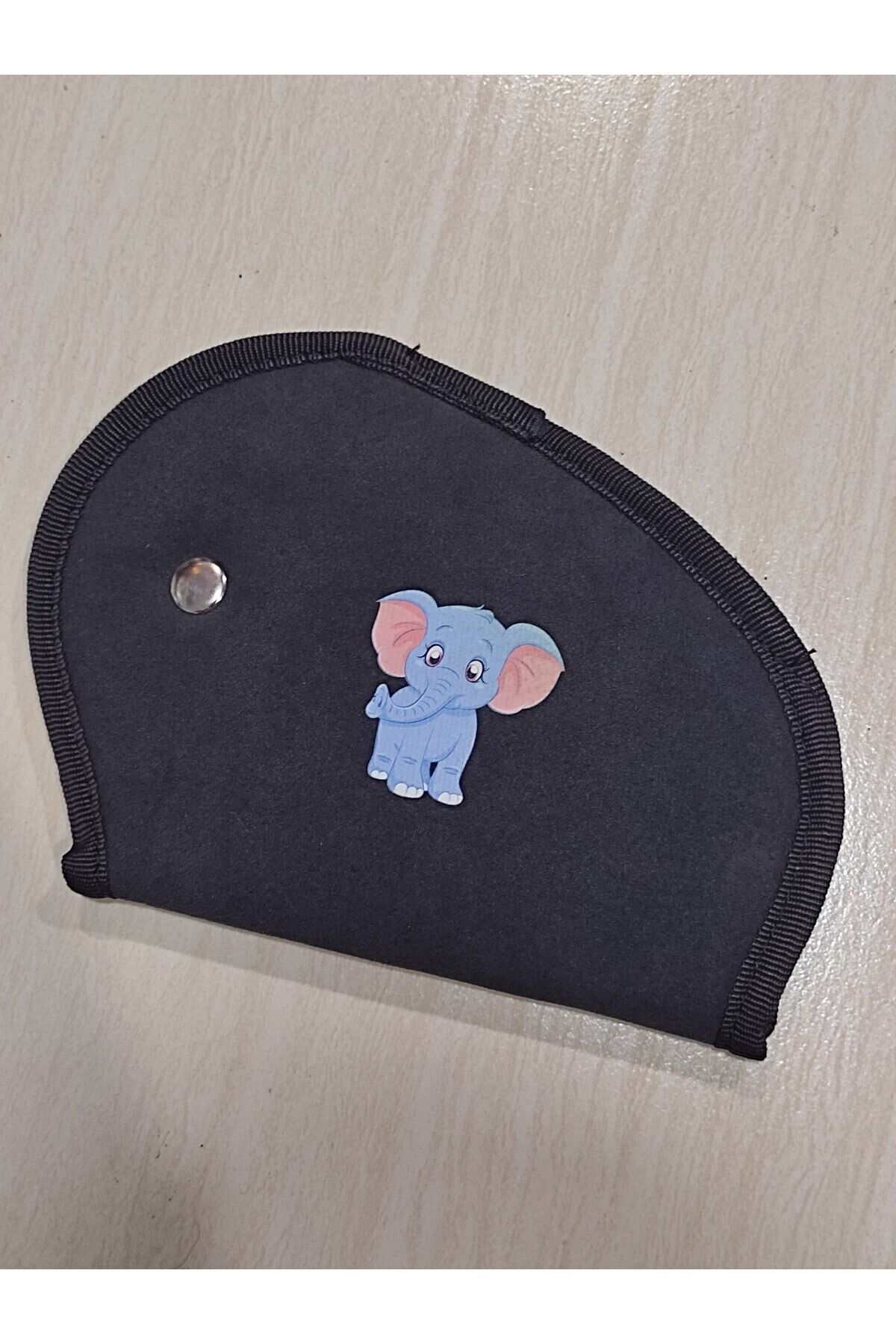 Çocuk Emniyet Kemeri Düzenleyici Sevimli Fil Baskılı Kemer Pedi(ANTRASİT RENK)