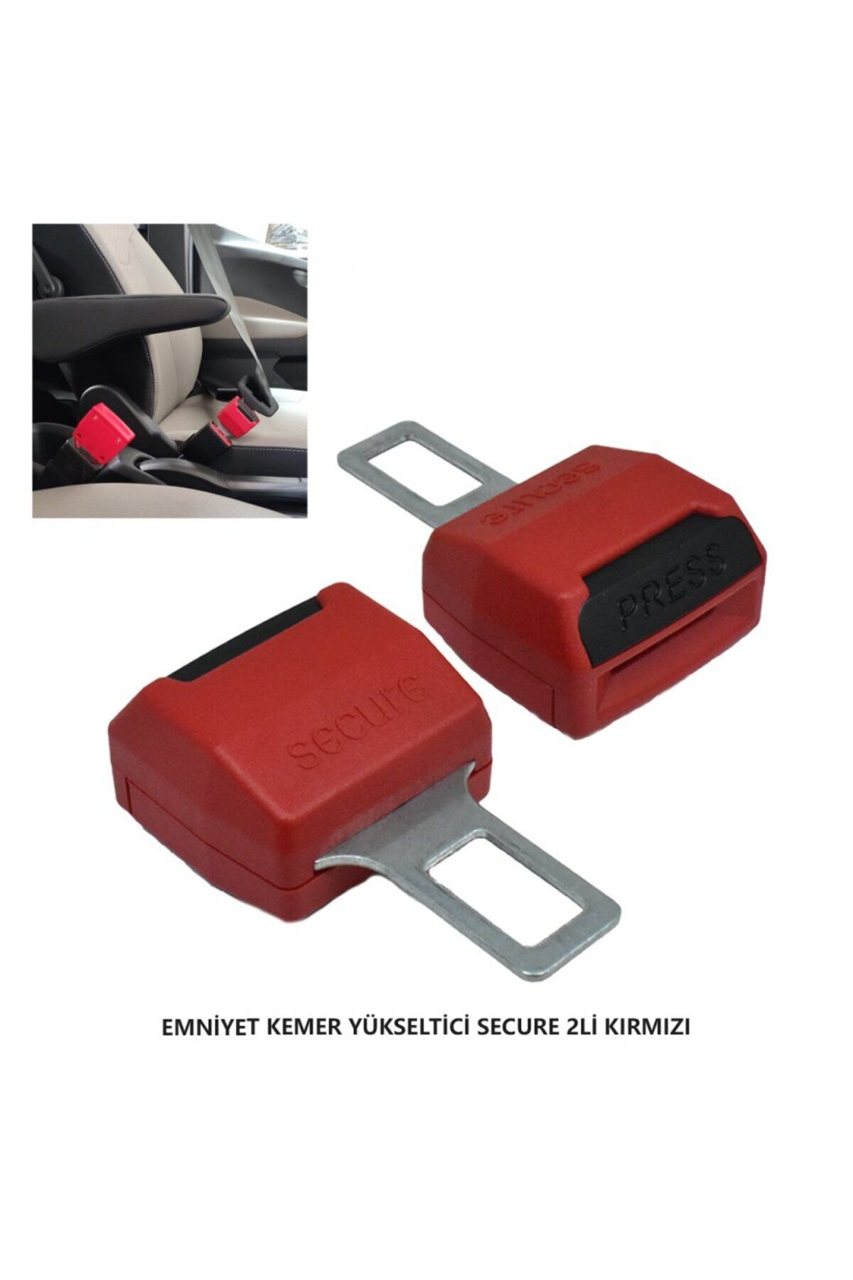 Emniyet Kemer Yükseltici Secure Kırmızı 2 Adet