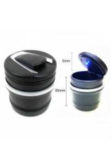 BMW Tip Bardaklıklı Mavi Led Işıklı Spor Oto Araç İçi Küllük