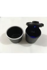 BMW Tip Bardaklıklı Mavi Led Işıklı Spor Oto Araç İçi Küllük