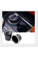 BMW Tip Bardaklıklı Mavi Led Işıklı Spor Oto Araç İçi Küllük