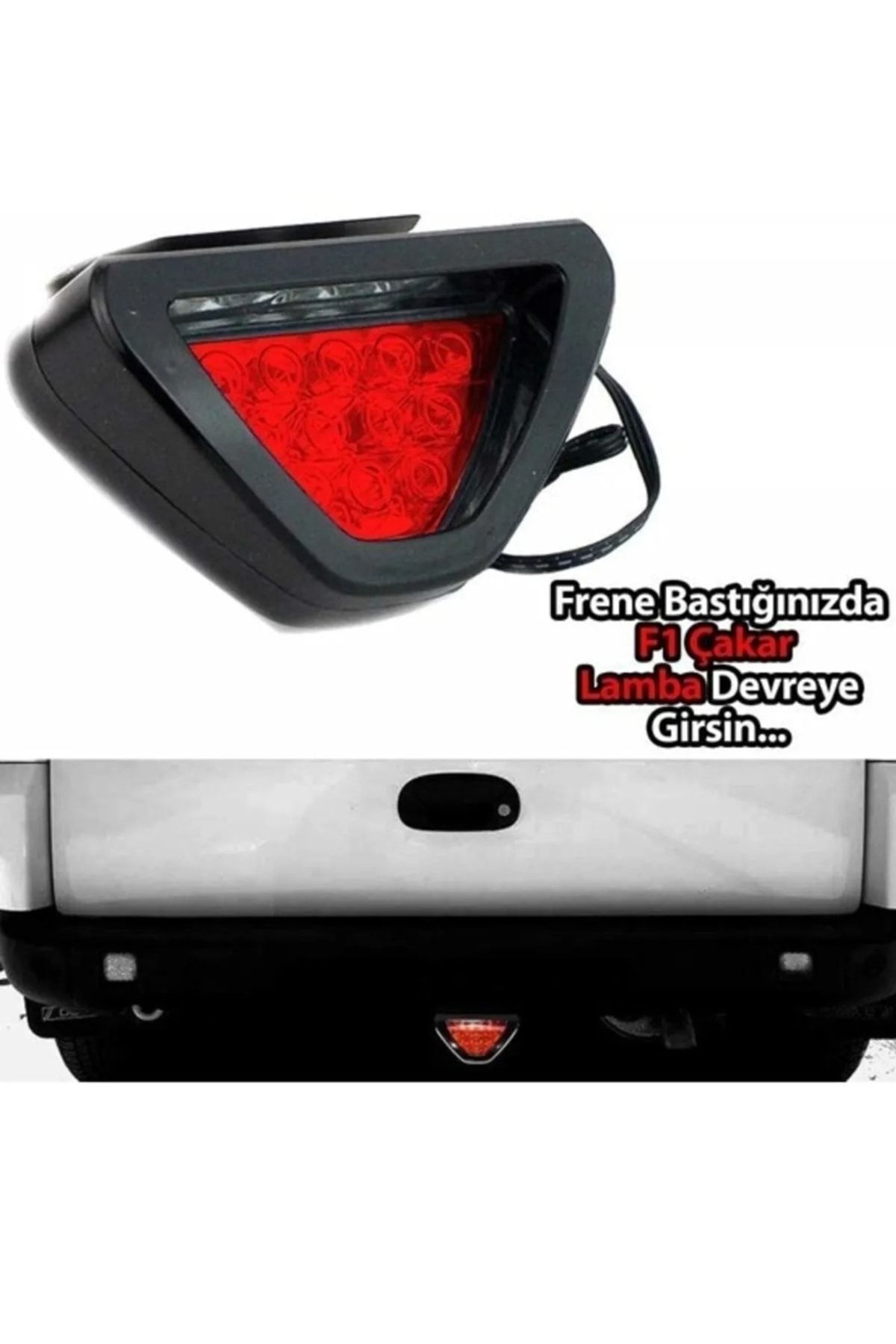 Fren Lambası F1 Çakar Üçgen 12cm Kırmızı