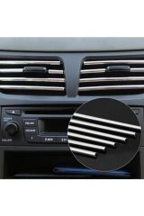 Araç Içi Klima Izgarasına Geçmeli Klima Süsü Havalandırmaya Geçme Renkli Çıta Krom Gümüş