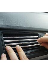 Araç Içi Klima Izgarasına Geçmeli Klima Süsü Havalandırmaya Geçme Renkli Çıta Krom Gümüş