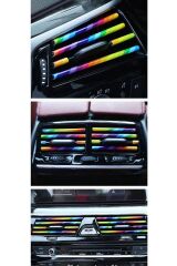 Araç Içi Klima Izgarasına Geçmeli Klima Süsü Havalandırmaya Geçme Renkli Çıta Gökkuşağı