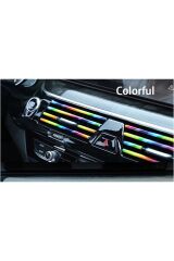 Araç Içi Klima Izgarasına Geçmeli Klima Süsü Havalandırmaya Geçme Renkli Çıta Gökkuşağı