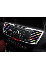 Araç Içi Klima Izgarasına Geçmeli Klima Süsü Havalandırmaya Geçme Renkli Çıta Gökkuşağı