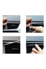 Araç Içi Klima Izgarasına Geçmeli Klima Süsü Havalandırmaya Geçme Renkli Çıta Sedefli Mavi