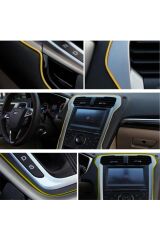 Araç Içi Dekoratif Torpido Ve Kapı Döşeme Fitili Neon Ip 5 Metre Altın Sarısı