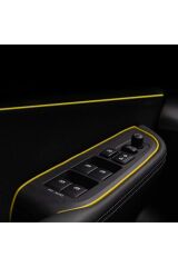 Araç Içi Dekoratif Torpido Ve Kapı Döşeme Fitili Neon Ip 5 Metre Altın Sarısı