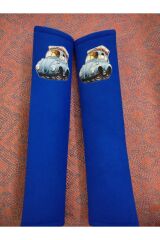 DİJİTAL VOSVOS BASKILI MAVİ Araç Emniyet Koltuk Kemer Kılıfı & Ped 2 ADET (DÜZ YUMUŞAK KUMAŞ)