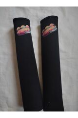 DİJİTAL NOSTALJİK BASKILI SİYAH Araç Emniyet Koltuk Kemer Kılıfı & Ped 2 ADET (DÜZ YUMUŞAK KUMAŞ)